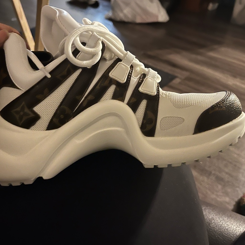Monogram White and Dark Brown Sneakers